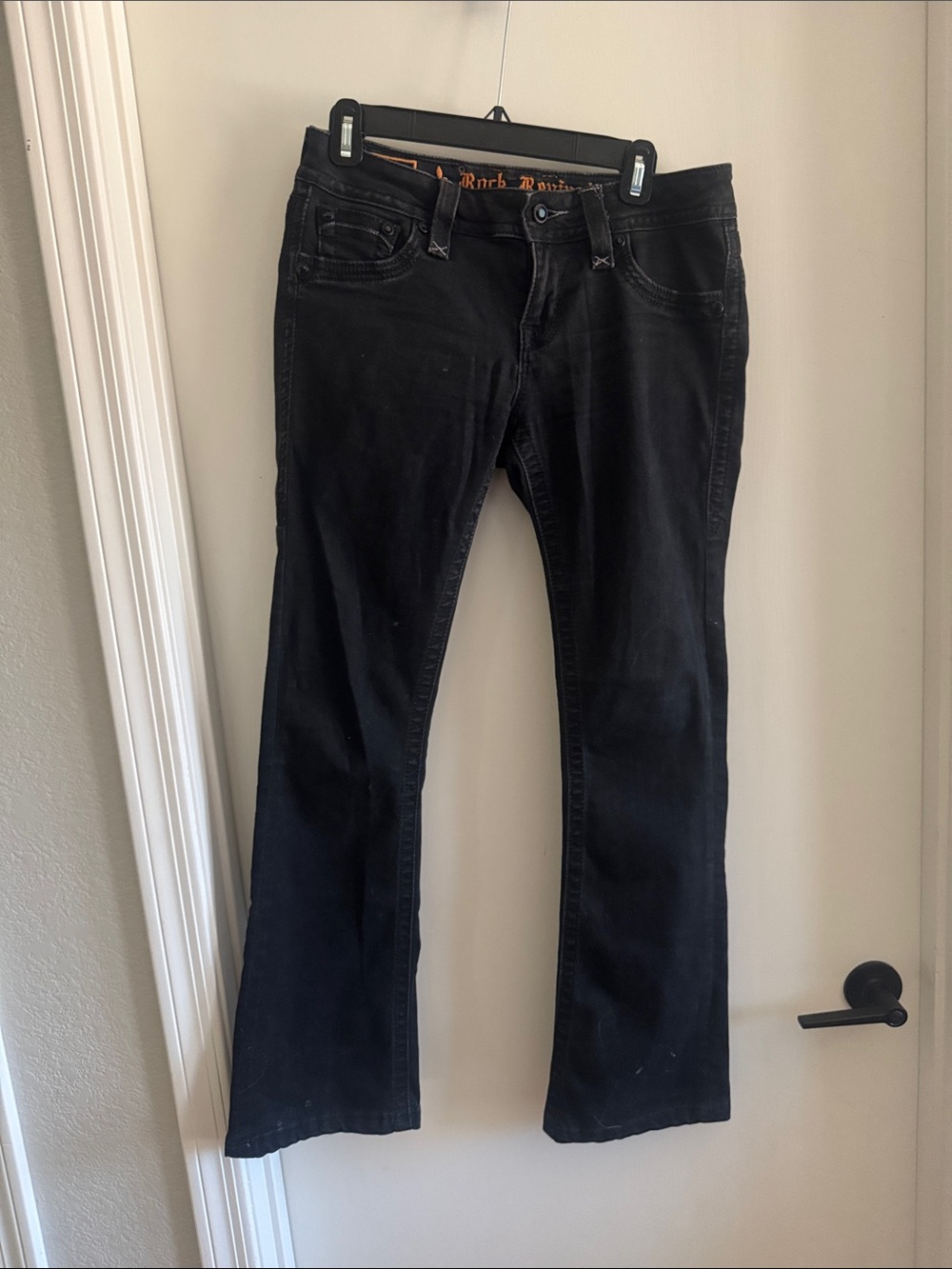 Rock Revival Black Flare Jeans — Subtle Bootcut Style